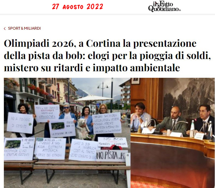 Il fatto  27 agosto 2022  Cortina